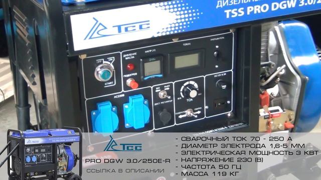 Сварочный дизельный генератор TSS PRO DGW 3.0/250E-R видео обзор