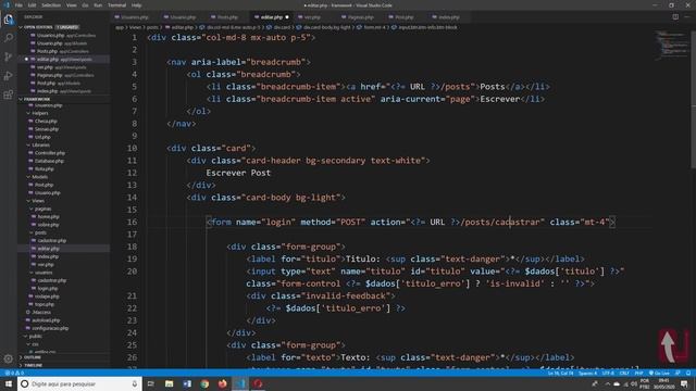 Curso de PHP7 e MVC Aula 50 Criando View e Atualizando Post no Banco de Dados смотреть онлайн