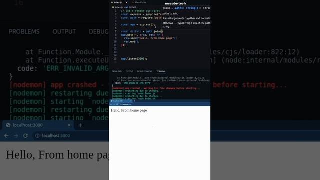 Static Files With NodeJs & Express.js | Render Html File In Expressjs #mscubetech #expressjs #short