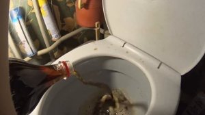 Выливаем колу в туалет и кидаем ментос \ Pour Cola in the toilet and throw the Mentos