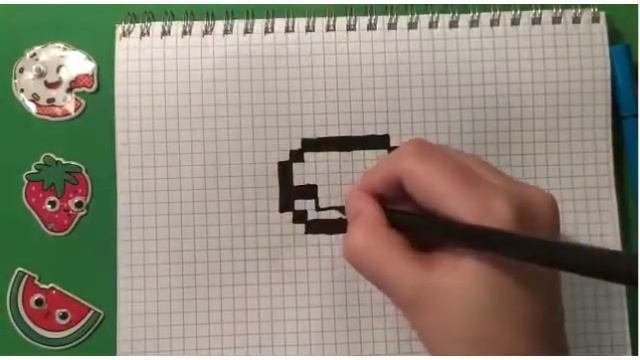 ???Как нарисовать пончик по клеточкам???? Рисование для детей / Легкие рисунки в тетради