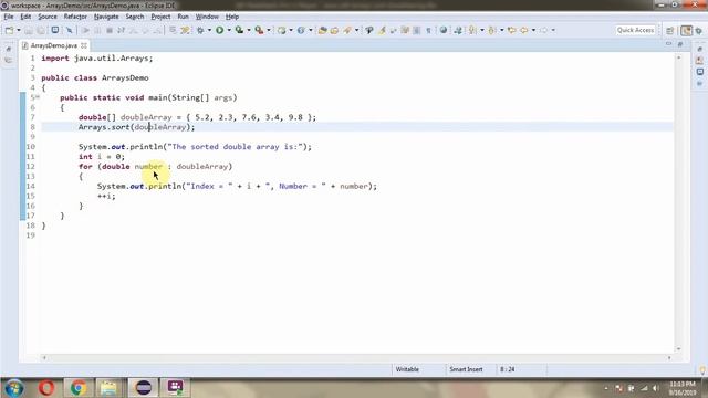 How to sort the doubleArray? | sort(double[] a) method of Java.util.Arrays Class