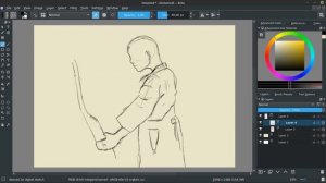 female archer - sketch in krita