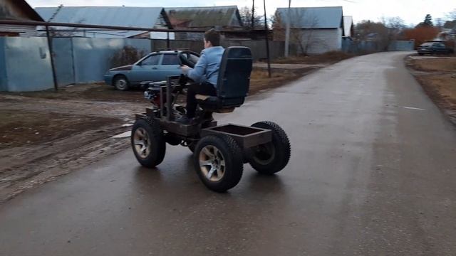 Самодельный минитрактор переломка, первый выезд. смотреть онлайн