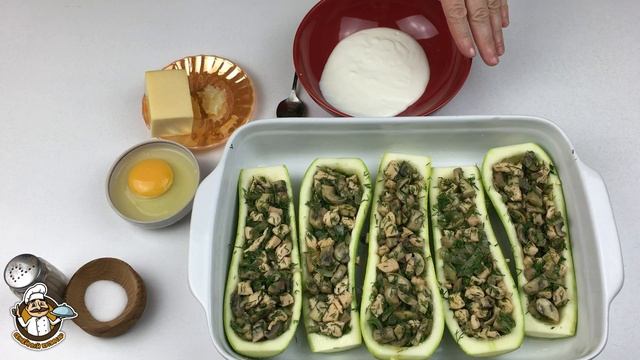 Лодочки из кабачков. Запеченные Кабачки. Фаршированные Кабачки.  Лучший рецепт кабачков в духовке