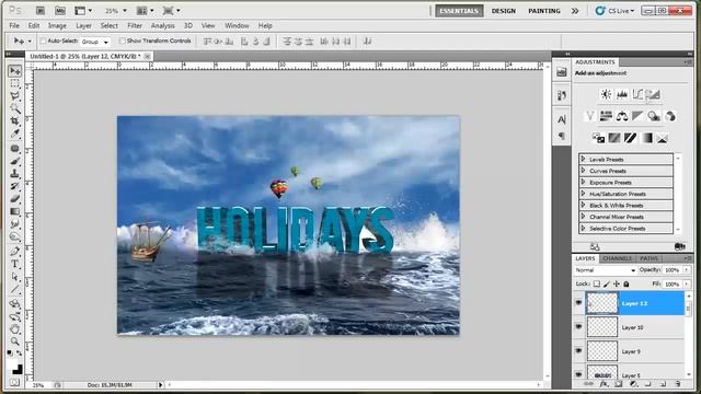 SpeedArt: Holidays Photomanipulation l Adobe Photoshop CS5 смотреть онлайн