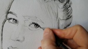 Портрет гелевой ручкой.  Поэтапно.