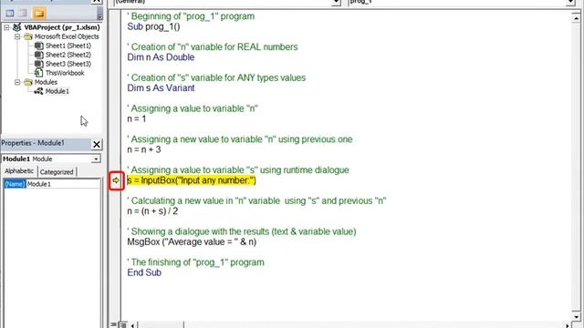 1. Essentials of programming language Visual Basic (VBA)