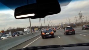 Незаконные мигалки А764МР77 BMW 7серии на МКАДе, в Москве.