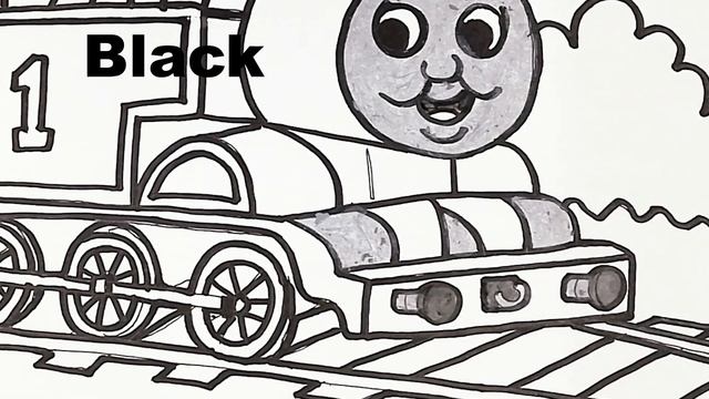 How to draw Thomas train | learn colors easy drawing painting coloring pages for kids смотреть онлайн