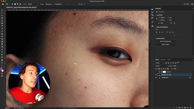 Базовая ретушь портрета / Восстанавливающая кисть / Лассо / Заплатка смотреть онлайн