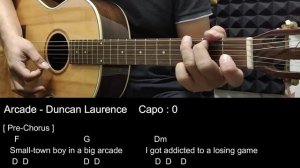 Arcade - Duncan Laurence - Guitar Tutorial cover with Chords / Lyrics