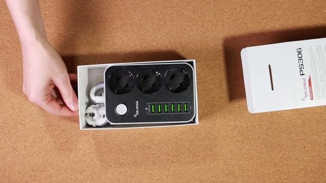 Удлинитель/фильтр сетевой SELENGA PS306, 6 USB разъёмов, 3 розетки смотреть онлайн