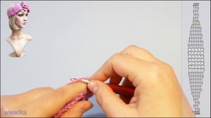 Как связать повязку на голову Повязка на голову крючком Вяжем по схемам 2 часть #повязка_на_голову