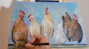 Collaboration with Lori Fahy Art How to Paint Chickens Acrylic on Canvas