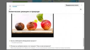 Пример проекта для урока химии. Проект "Химические реакции в природе".