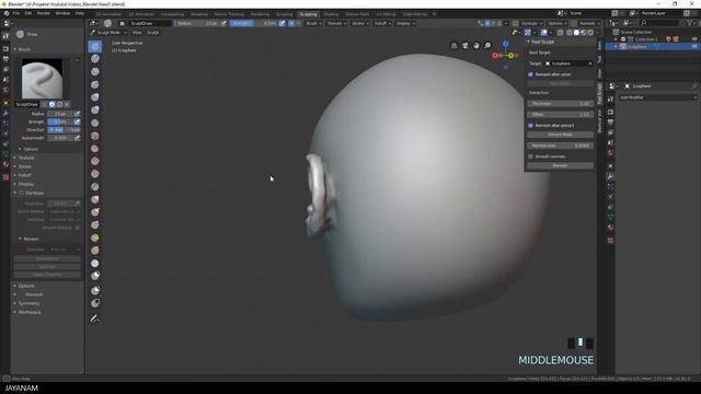 Blender 2.8 Sculpting Addon : Fast Sculpt смотреть онлайн