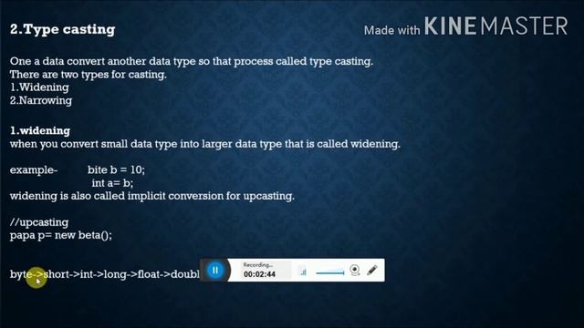 type casting in java || in hindi || java tutorial for beginners