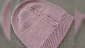 #Шапка-бини для девочки #спицами. Экспресс-мк. Обзор готовой работы