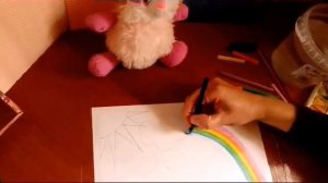 Рисуем дождик с радугой!