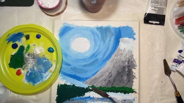 Урок рисования: акрил+ мастихин. Сакура в Японии смотреть онлайн