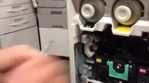 How to remove the transfer belt cleaning assembly of a Ricoh Aficio MP C4501 Copier