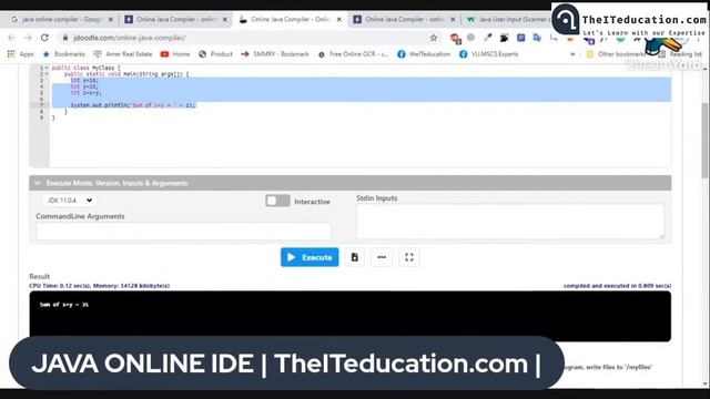 Java Tutorials for beginners | How to write JAVA Program Online, Compile JAVA, Run JAVA on Mobile