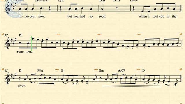 Cornet - Summer - Calvin Harris - Sheet Music, Chords, & Vocals