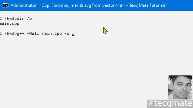 ✔ Cpp/C++ Program ⚡ Find min, max, avg from vector of int ? Tecq Mate Tutorials ✌