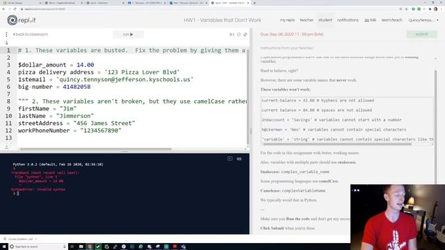 Homework 1 Review - Variables That Don't Work смотреть онлайн
