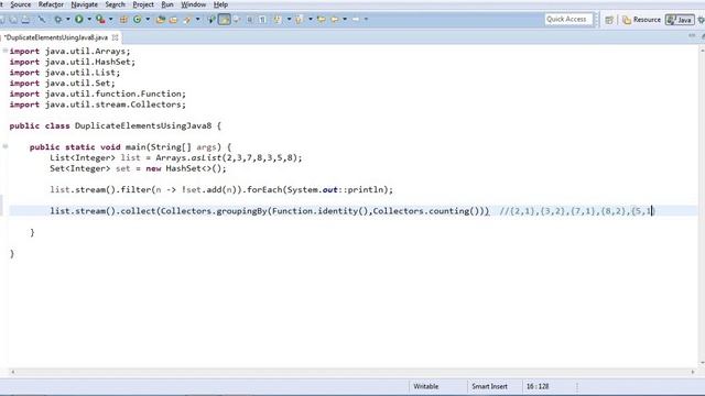Find the duplicate elements in list using Stream functions || Java 8 || Java Program