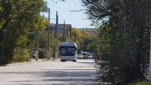 Троллейбус Тролза 5265.03 Мегаполис №1111 до конечная остановка ул.Токарева Севастополь 11.10.2022г