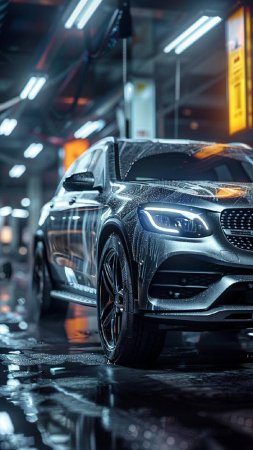 Мойка М3 "Питерлэнд". Mercedes GLC. Бережная мойка для автомобилей оклеенных плёнкой.