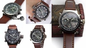 Мужские часы на коричневом ремешке ⚡ Часы специальные