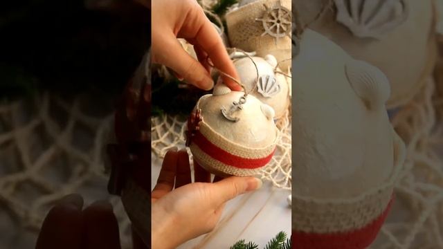 Новый морской набор ёлочных шаров? #новогодниеукрашения #новогодниеподарки #новыйгод2024