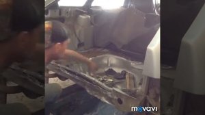 ВаЗ 2114 удар в опу ( вытяжка лонжерона и удаление задней панели )