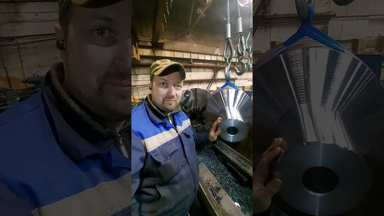 Токарная обработка/Делаю угол 45°двумя подачами на токарном станке ДИП-500Вот такая у меня работа!