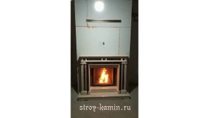 Классический дровяной камин из мрамора с топкой АСТОВ ПС 7363: монтаж под ключ в коттедже