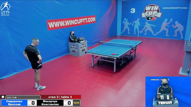 Сидоренко Ярослав 3-1 Макарчук Константин Восток 5 WINCUP 14.02.22 Прямая Tрансляция Зал 3 смотреть онлайн