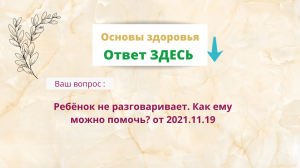 Ребёнок не разговаривает. Как ему можно помочь? от 2021.11.19