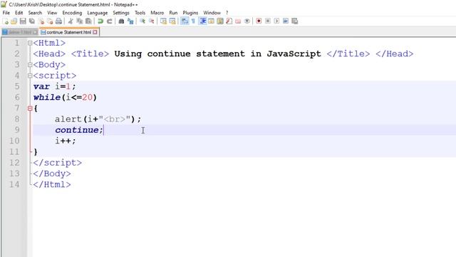 continue statement in JavaScript | Continue in JavaScript