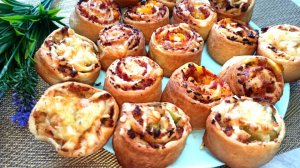 Дети больше не хотят пиццу! РУЛЕТИКИ из слоеного теста намного вкуснее