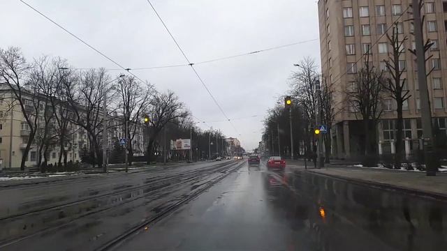 Вождение в центре города Минска