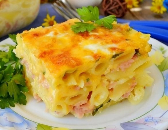 ЗАПЕКАНКА ИЗ МАКАРОН И КУРИЦЫ БЫСТРАЯ