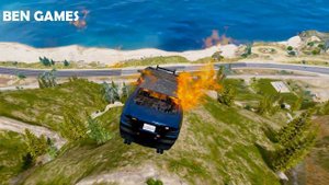 GTA 5 - Car Crash Explosion - Driving Super Cars Off Mt Chiliad