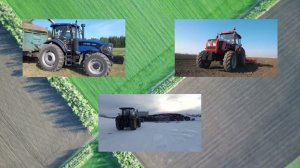 Blue tractor vs green and red