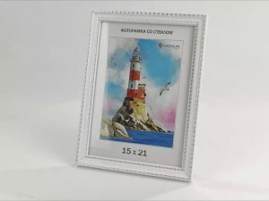 Фоторамка Platinum "Кружева" KR1521N_WS, цвет белый с серебром