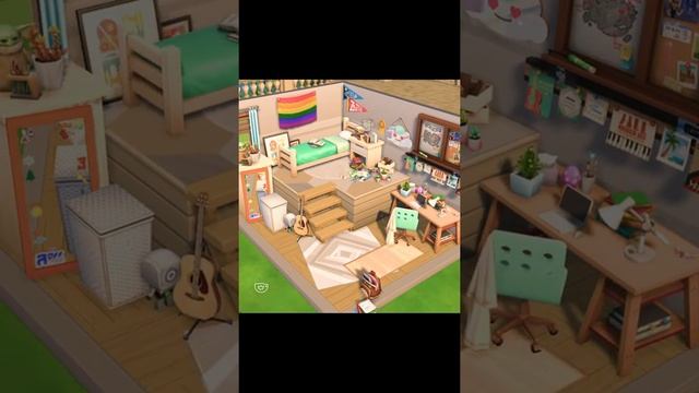 Student Bedroom Build | Discover University Sims 4 Stop Motion #Shorts