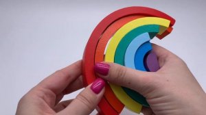 Детская развивающая деревянная пирамидка Радуга