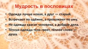 Урок родного языка "По одёжке встречают" 2 урок